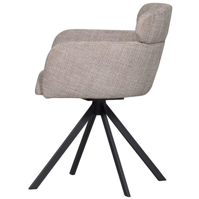 Fenne Draaibare Eetkamerstoel Geweven Stof Naturel van WOOOD – Luxe comfort op maat van PureWonen. Vraag naar de beste prijs.