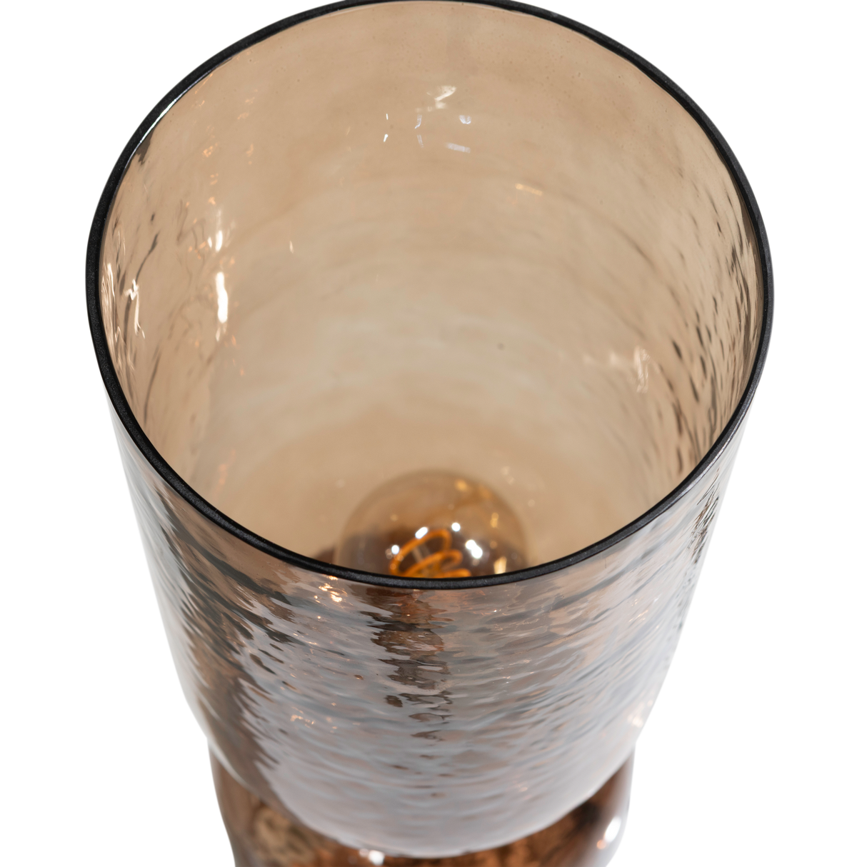 Gigi Tafellamp Gehamerd Glas 51x O15 Cm Bruin