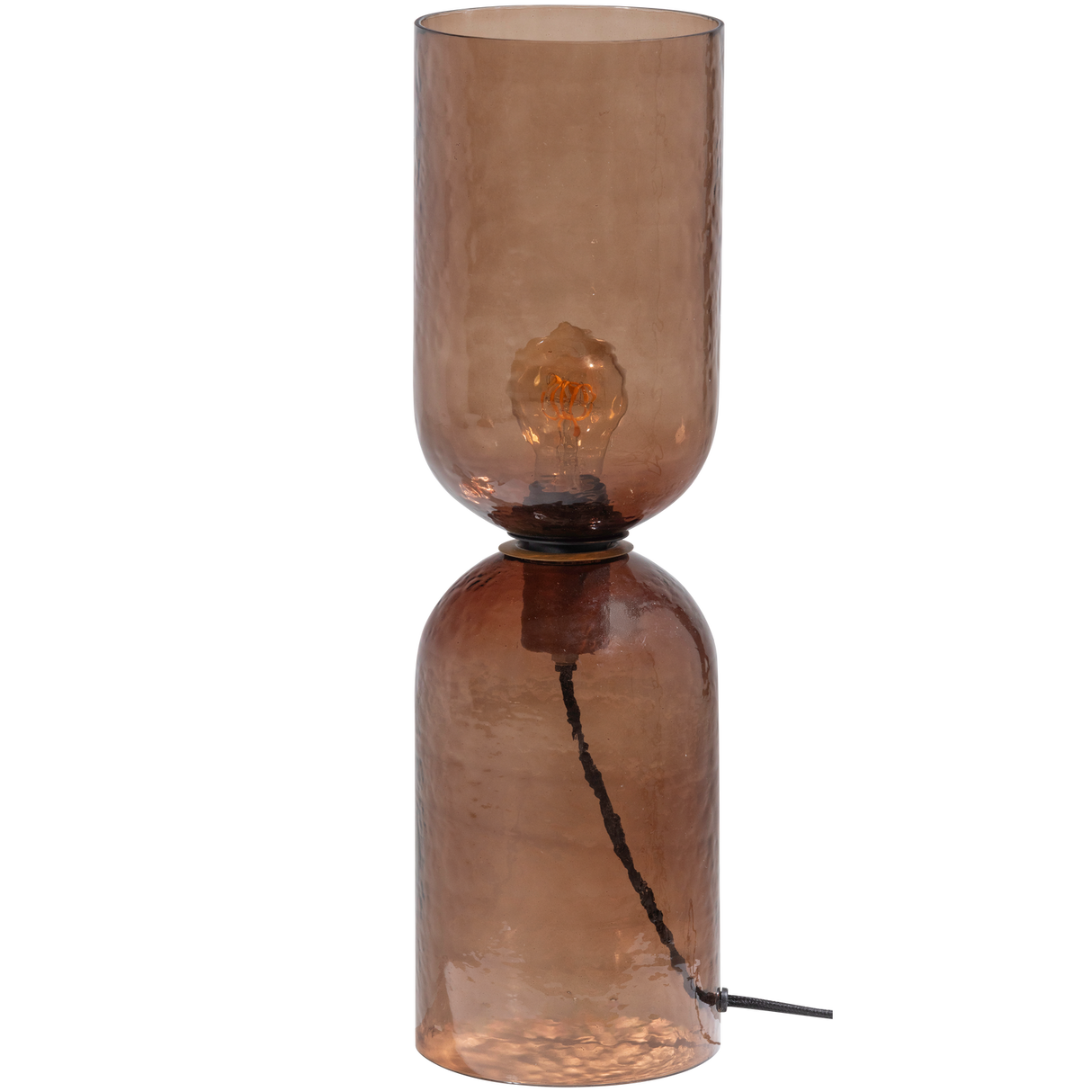 Gigi Tafellamp Gehamerd Glas 51x O15 Cm Bruin
