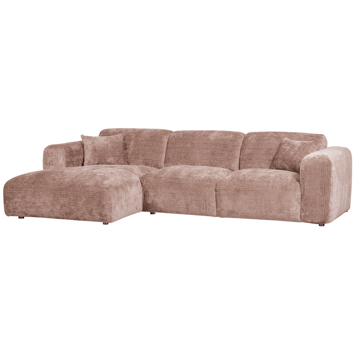 Cloud Chaise Longue Bank Links Chenille Taupe/Roze