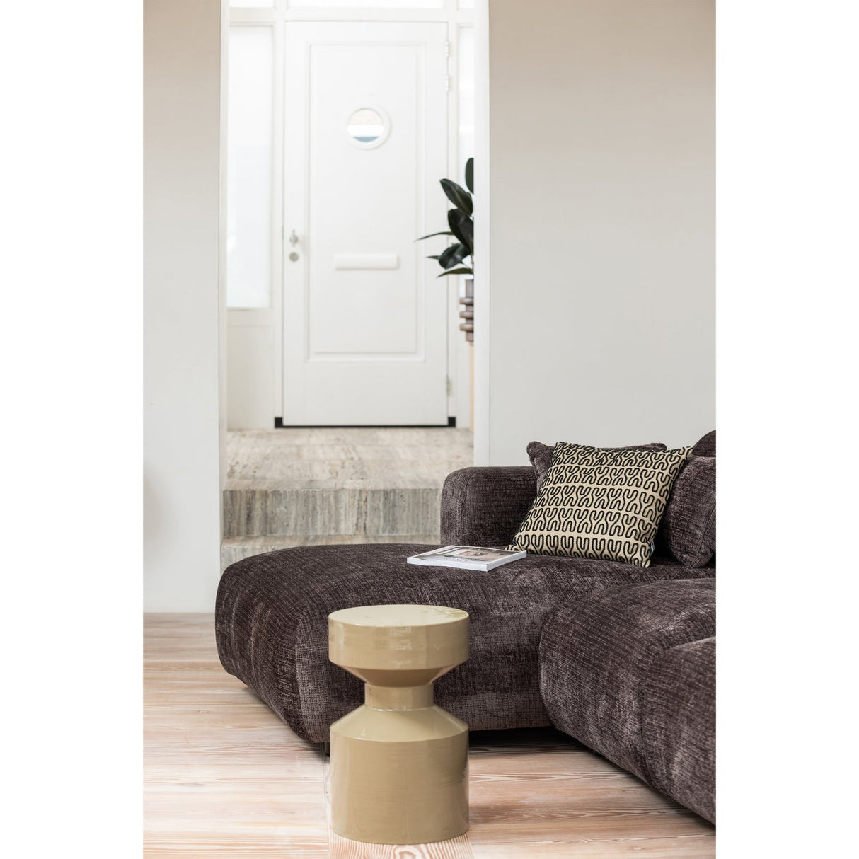 Cloud Chaise Longue Bank Links Chenille Warm Bruin