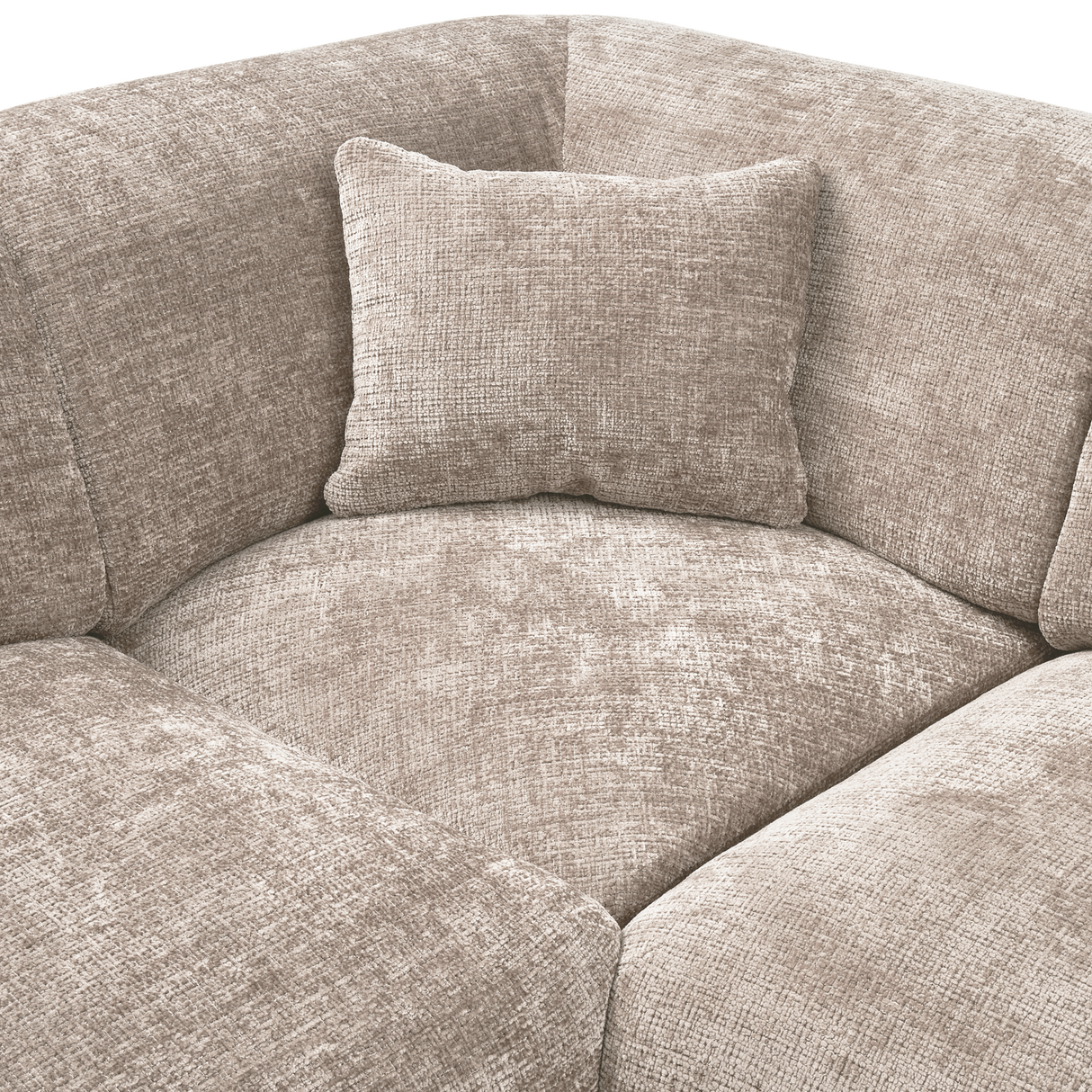 Cloud Hoekbank Links Geweven Chenille Naturel