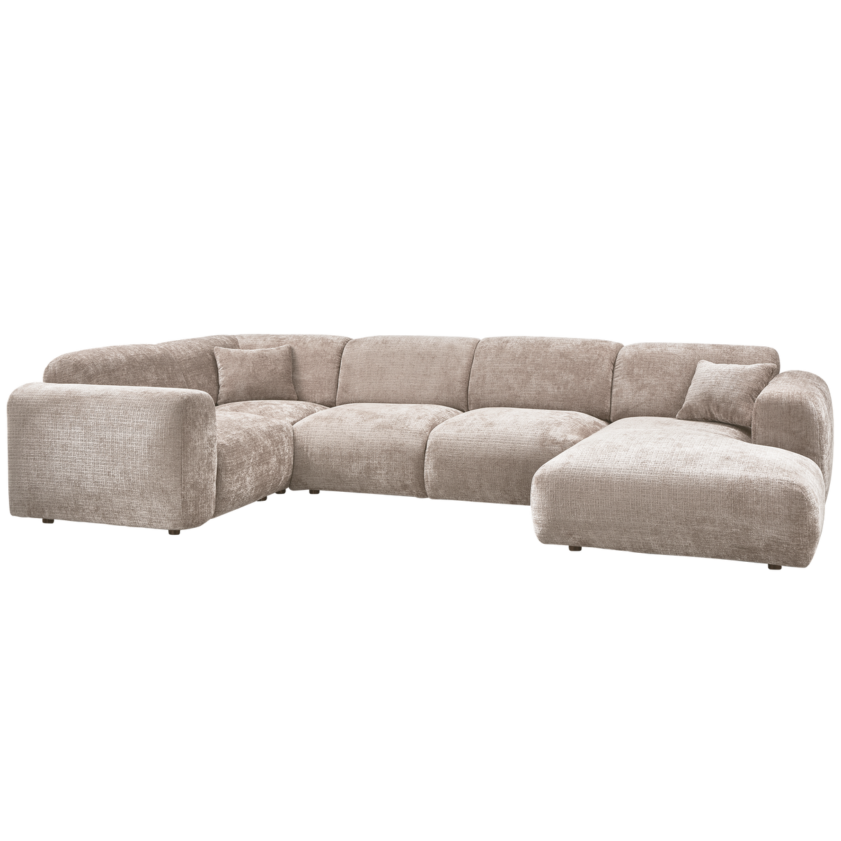 Cloud Hoekbank Links Geweven Chenille Naturel