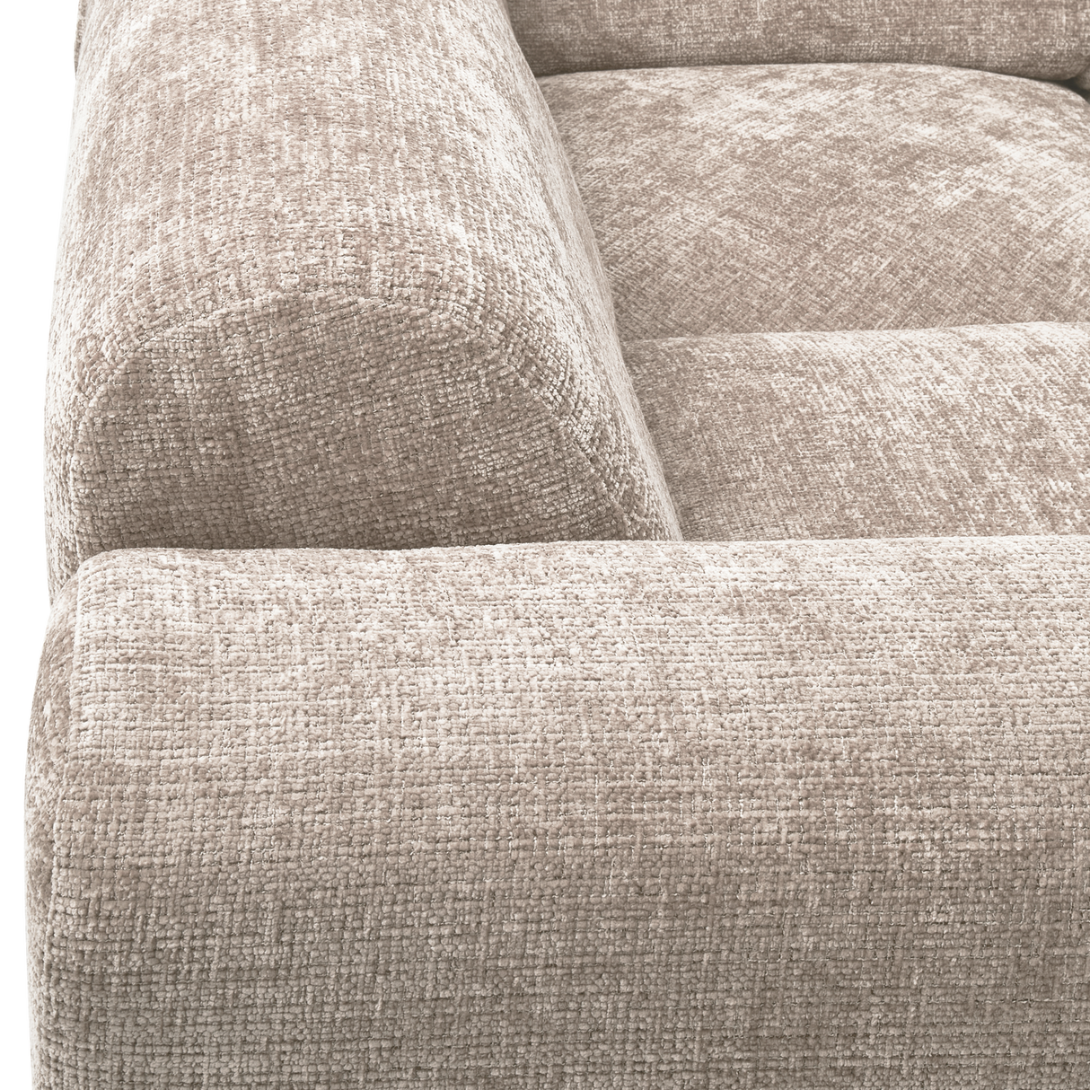 Cloud Hoekbank Links Geweven Chenille Naturel