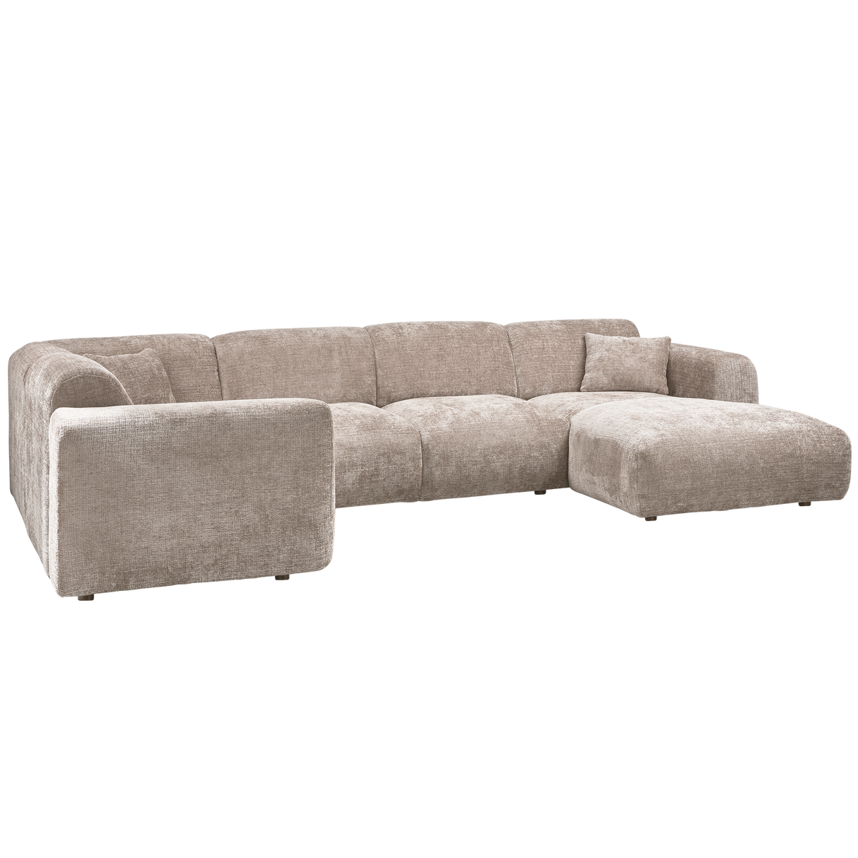 Cloud Hoekbank Links Geweven Chenille Naturel