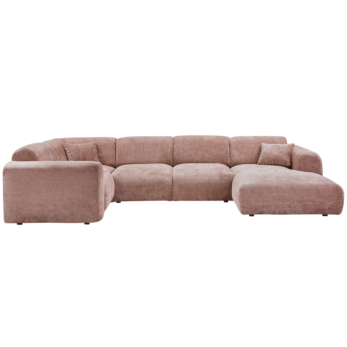 Cloud Hoekbank Links Geweven Chenille Taupe/Roze