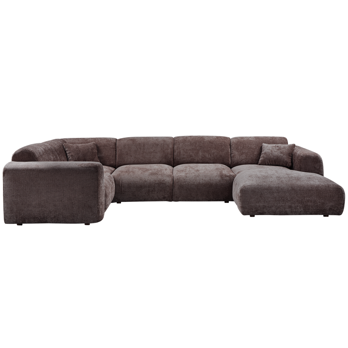 Cloud Hoekbank Links Geweven Chenille Warm Bruin
