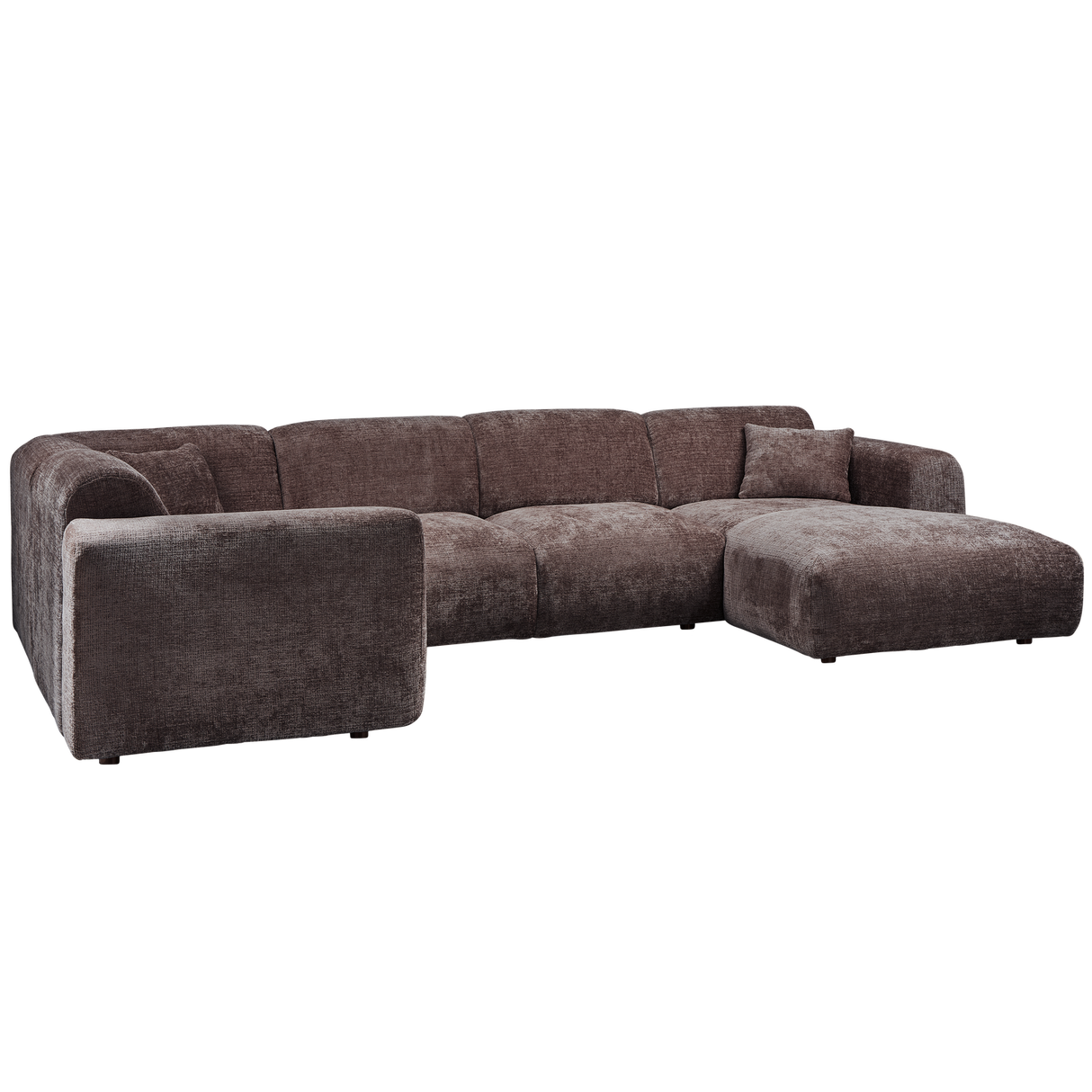 Cloud Hoekbank Links Geweven Chenille Warm Bruin