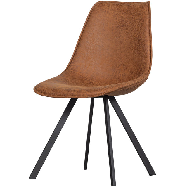 Set V 2 Swen Eetkamerstoel Cognac van WOOOD – Luxe comfort op maat van PureWonen. Vraag naar de beste prijs.