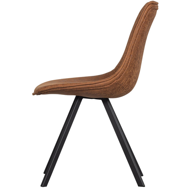 Set V 2 Swen Eetkamerstoel Cognac van WOOOD – Luxe comfort op maat van PureWonen. Vraag naar de beste prijs.