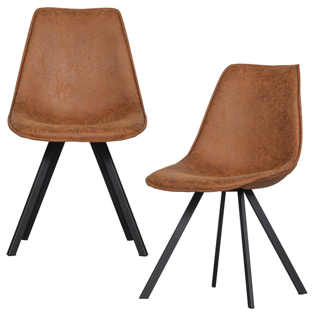 Set V 2 Swen Eetkamerstoel Cognac van WOOOD – Luxe comfort op maat van PureWonen. Vraag naar de beste prijs.