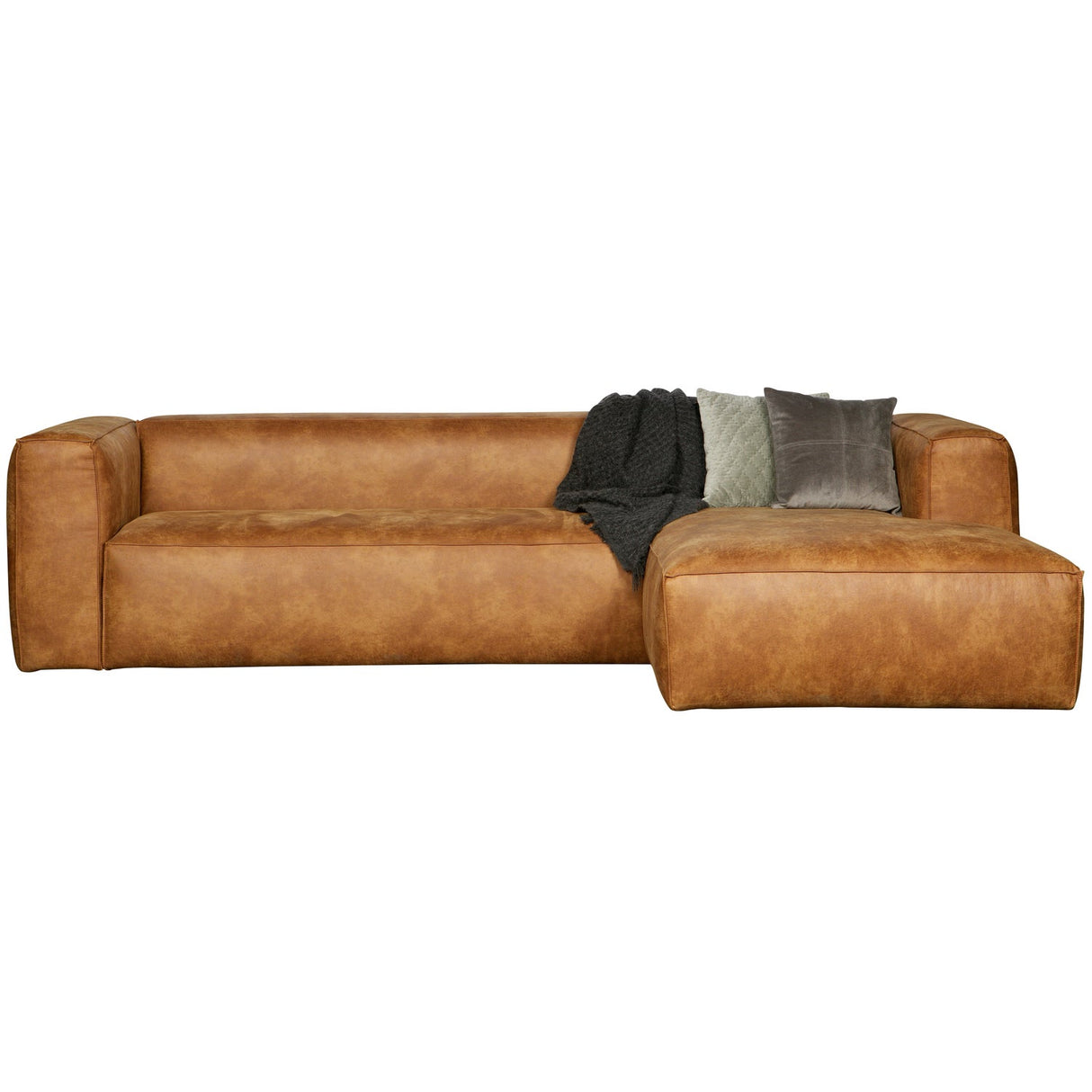 Bean Hoekbank Rechts Cognac van WOOOD – Luxe comfort op maat van PureWonen. Vraag naar de beste prijs.