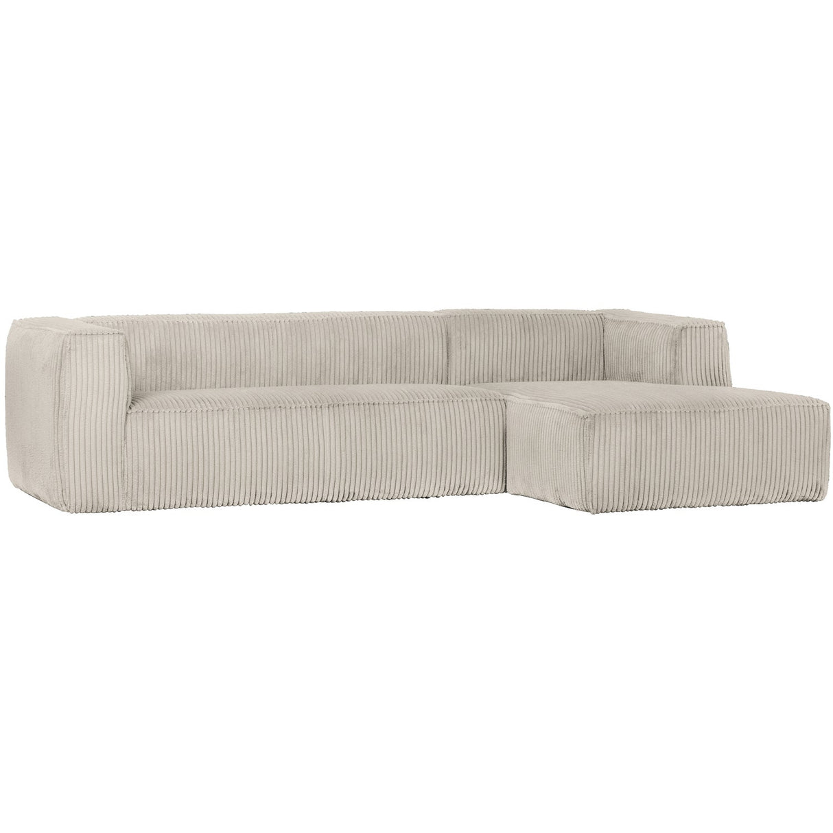 Bean Hoekbank Rechts Grove Ribstof Naturel van WOOOD – Luxe comfort op maat van PureWonen. Vraag naar de beste prijs.