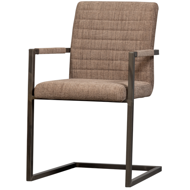 Bas Eetkamerstoel Geweven Stof Bruin Melange van WOOOD – Luxe comfort op maat van PureWonen. Vraag naar de beste prijs.