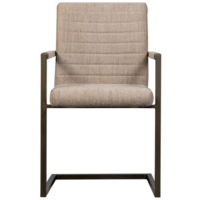 Bas Eetkamerstoel Geweven Stof Zand Melange van WOOOD – Luxe comfort op maat van PureWonen. Vraag naar de beste prijs.