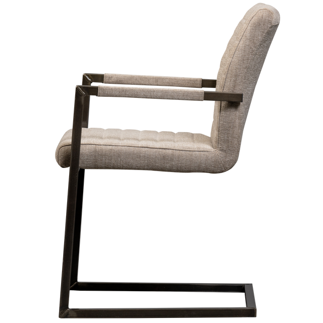 Bas Eetkamerstoel Geweven Stof Zand Melange van WOOOD – Luxe comfort op maat van PureWonen. Vraag naar de beste prijs.