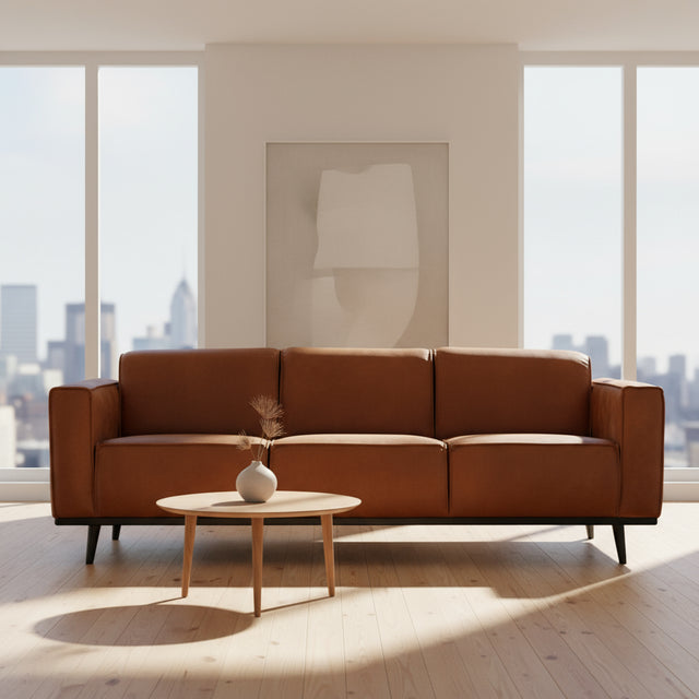 Statement 3 Zits Bank 230 Cm Ecoleer Cognac