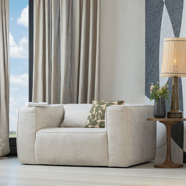 BEAN FAUTEUIL GROVE MELANGE STOF NATUREL van WOOOD – Luxe comfort op maat van PureWonen. Vraag naar de beste prijs.