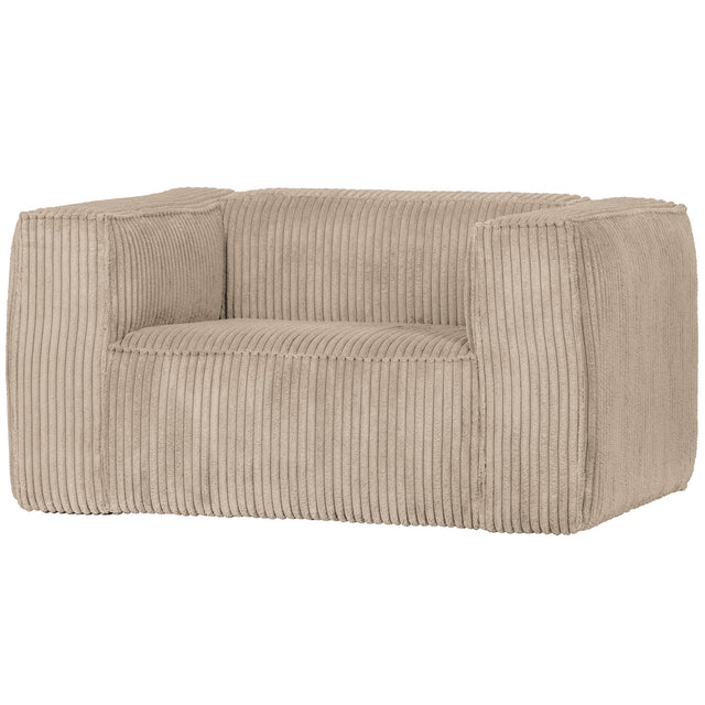 BEAN FAUTEUIL GROVE RIBSTOF TRAVERTIN van WOOOD – Luxe comfort op maat van PureWonen. Vraag naar de beste prijs.