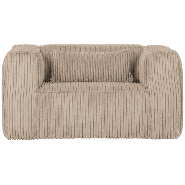 BEAN FAUTEUIL GROVE RIBSTOF TRAVERTIN van WOOOD – Luxe comfort op maat van PureWonen. Vraag naar de beste prijs.