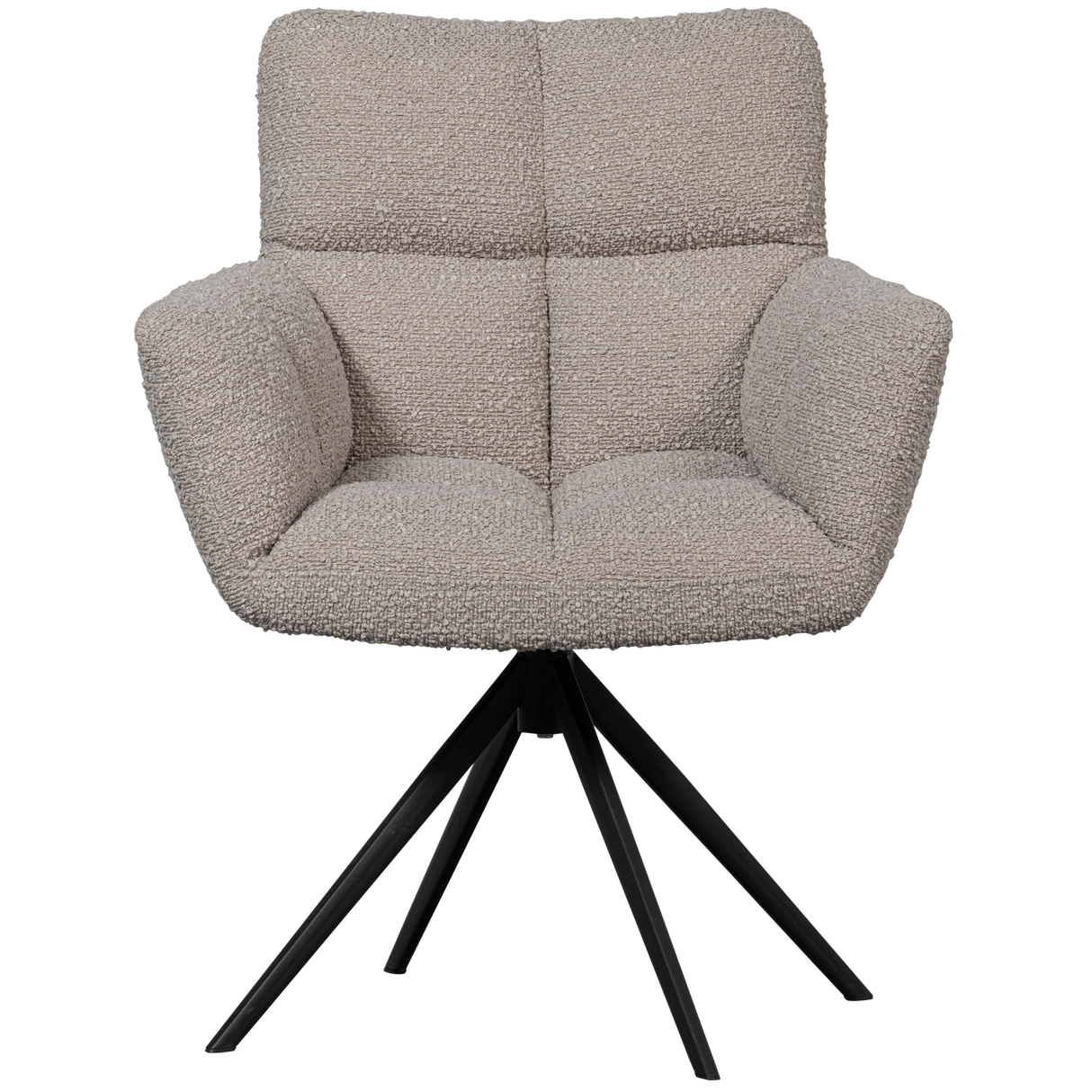 Vinny Draaistoel Met Armleuning Boucle Zand van WOOOD – Luxe comfort op maat van PureWonen. Vraag naar de beste prijs.