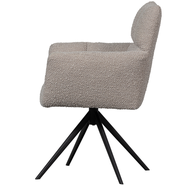 Vinny Draaistoel Met Armleuning Boucle Zand van WOOOD – Luxe comfort op maat van PureWonen. Vraag naar de beste prijs.