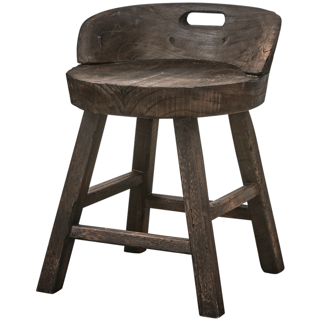 Rosalie Decoratieve Kruk/Stoel Hout Donkerbruin van WOOOD – Luxe comfort op maat van PureWonen. Vraag naar de beste prijs.