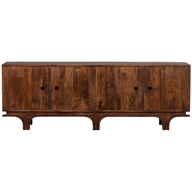 Staes Dressoir 4 Deurs Mango Hout Walnoot van WOOOD – Luxe comfort op maat van PureWonen. Vraag naar de beste prijs.