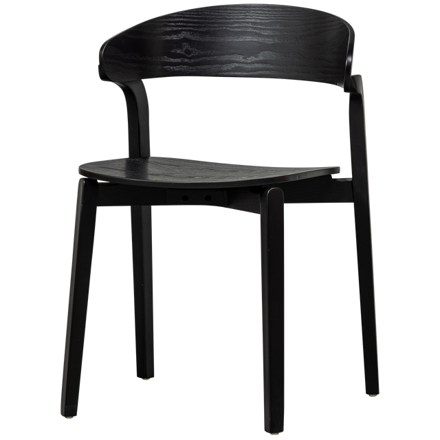 Cras Houten Eetkamerstoel Zwart van WOOOD – Luxe comfort op maat van PureWonen. Vraag naar de beste prijs.