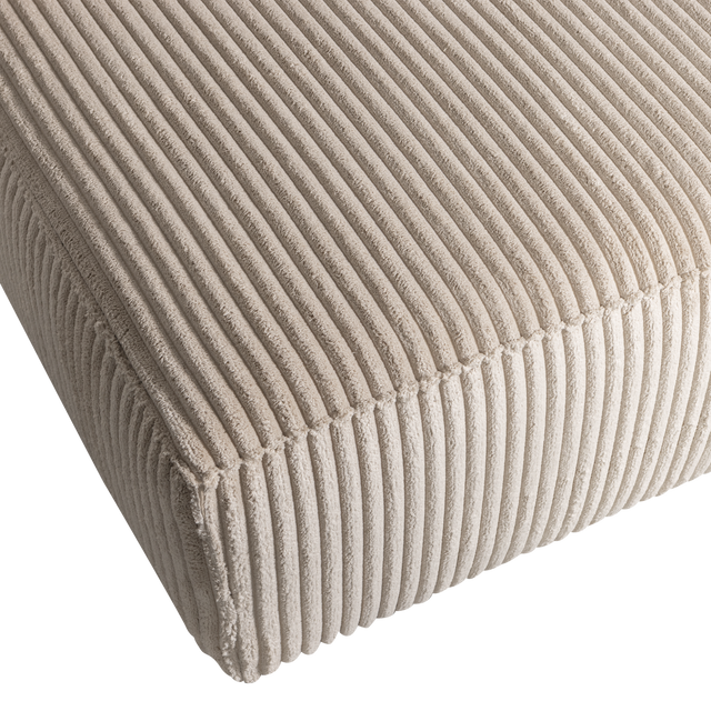 Bean Chaise Longue Links Grove Ribstof Travertin van WOOOD – Luxe comfort op maat van PureWonen. Vraag naar de beste prijs.