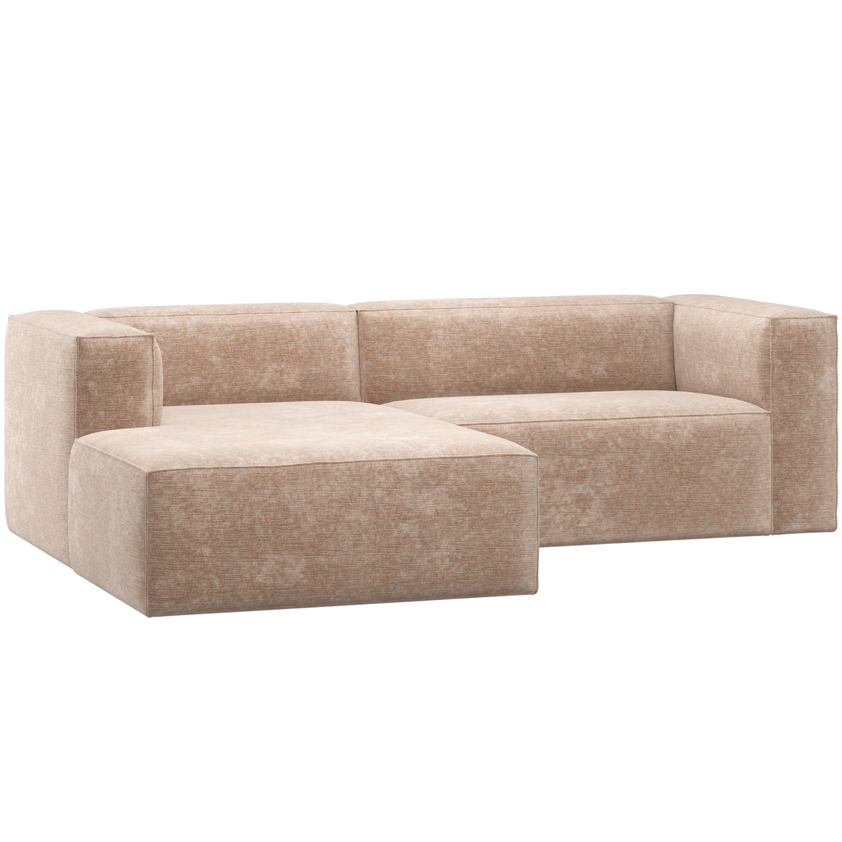 Bean Chaise Longue Bank Links Chenille Velvet Naturel
