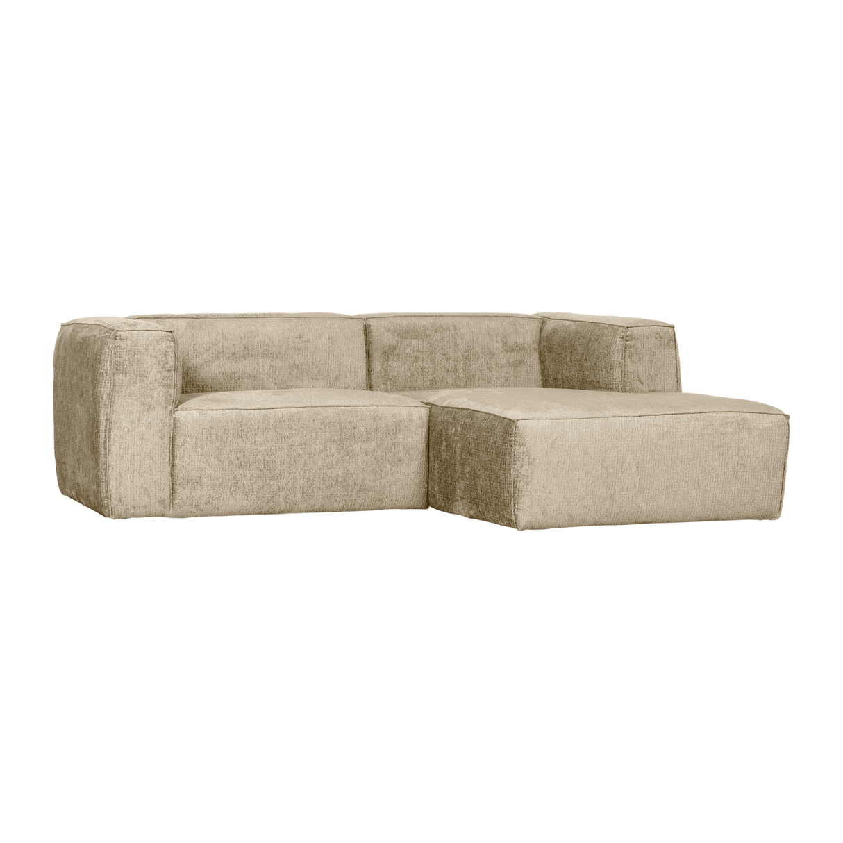 Bean Chaise Longue Bank Rechts Structure Velvet Buttermilk