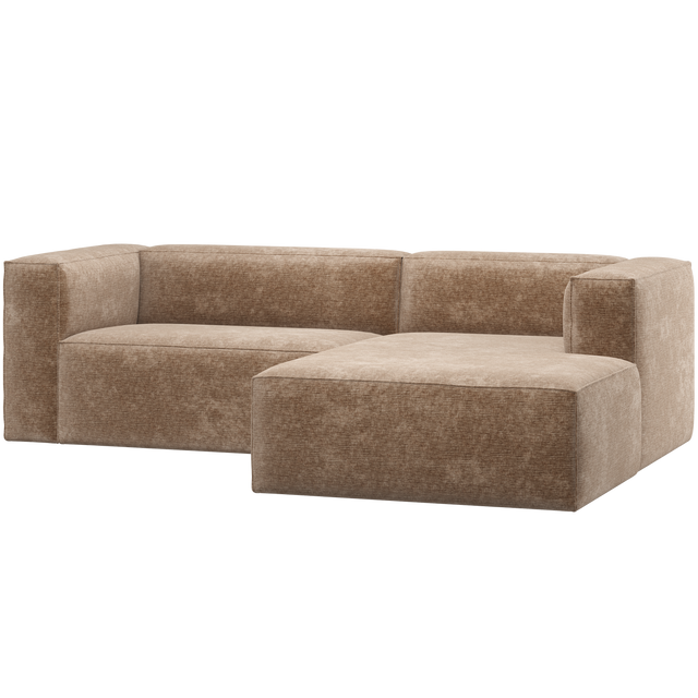 Bean Chaise Longue Bank Rechts Chenille Velvet Taupe