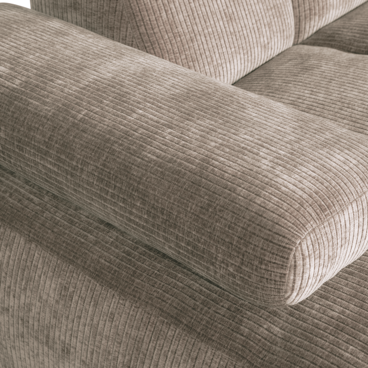 Mojo Chaise Longue Bank Links Ribstof Donkerzand