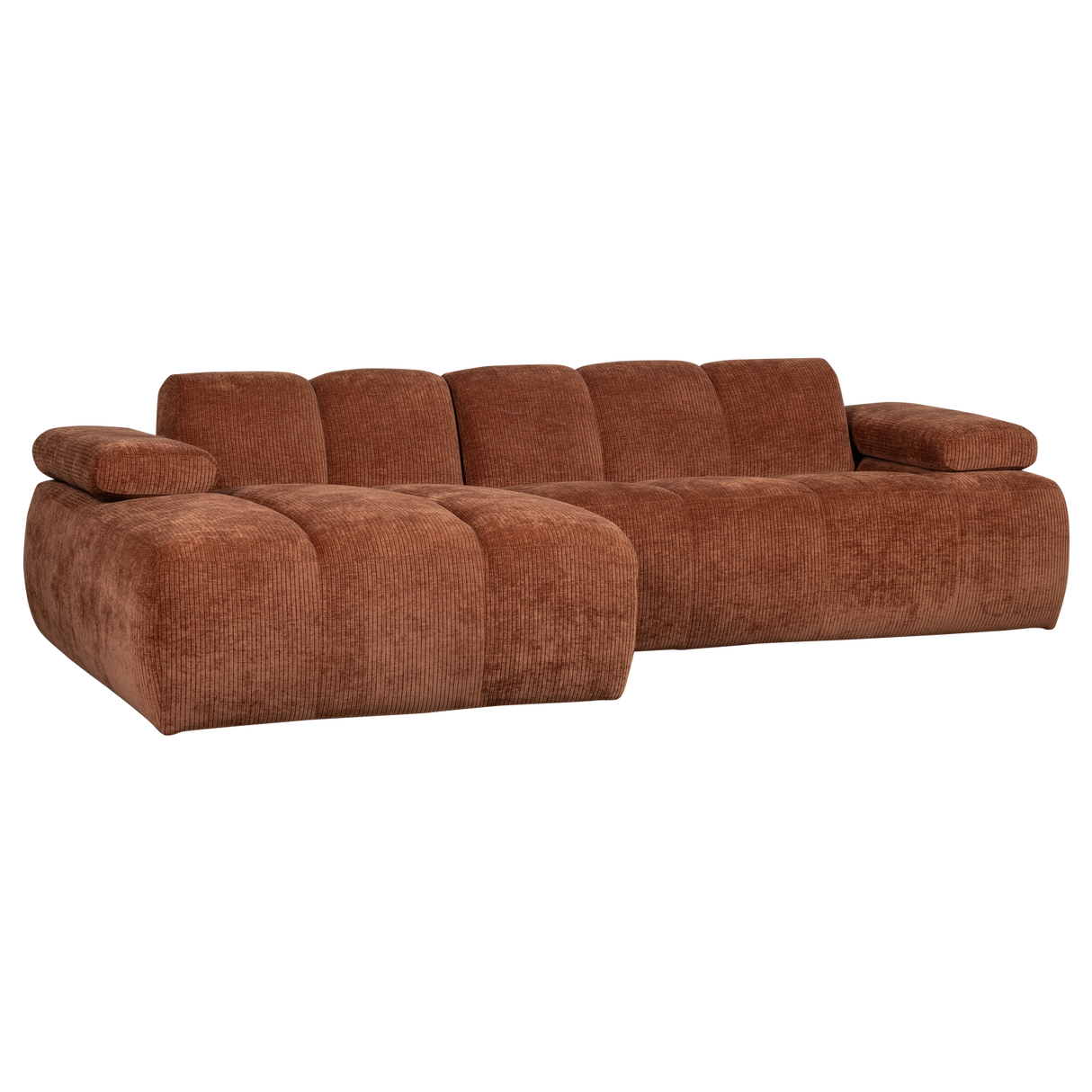Mojo Chaise Longue Bank Links Ribstof Roestbruin