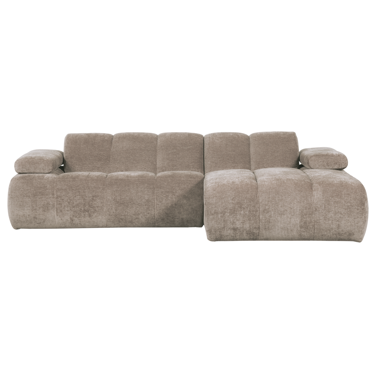 Mojo Chaise Longue Bank Rechts Ribstof Donkerzand