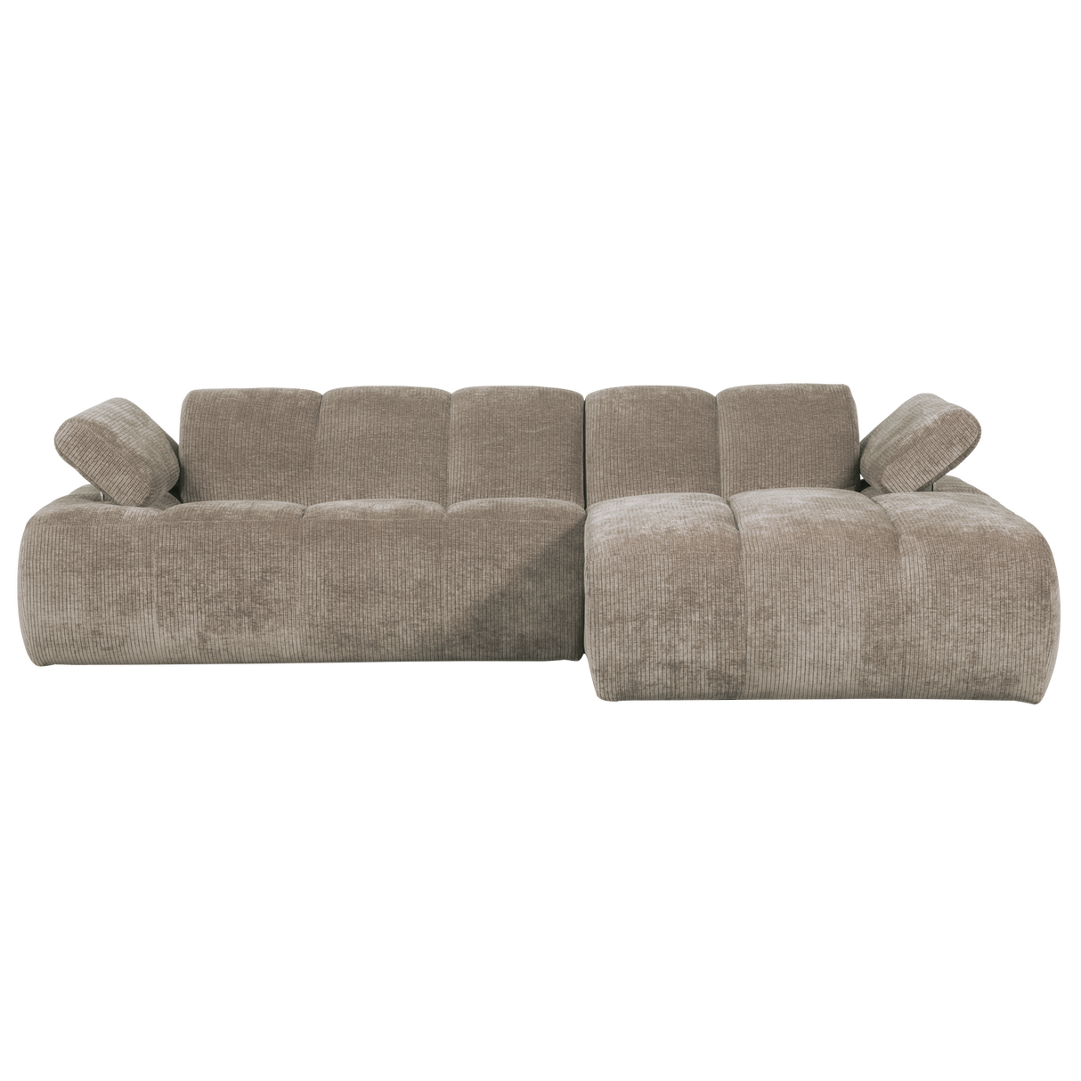 Mojo Chaise Longue Bank Rechts Ribstof Donkerzand