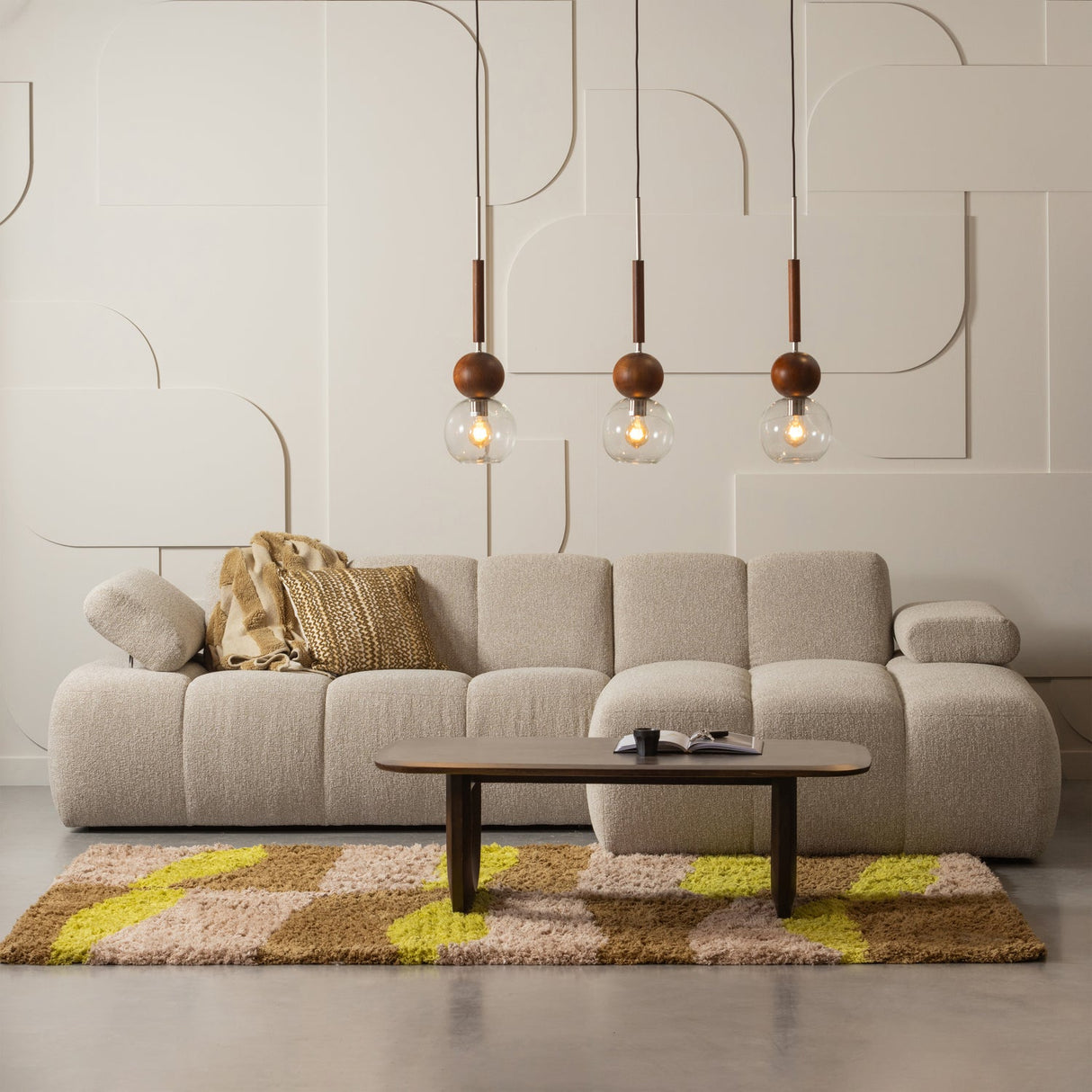 Musa Vloerkleed Grafisch Dessin Naturel/Geel 170 X240 Cm