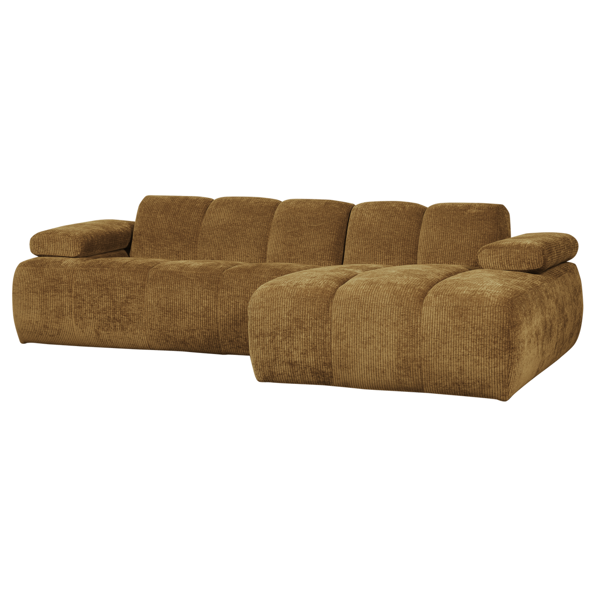 Mojo Chaise Longue Bank Rechts Ribstof Honinggeel