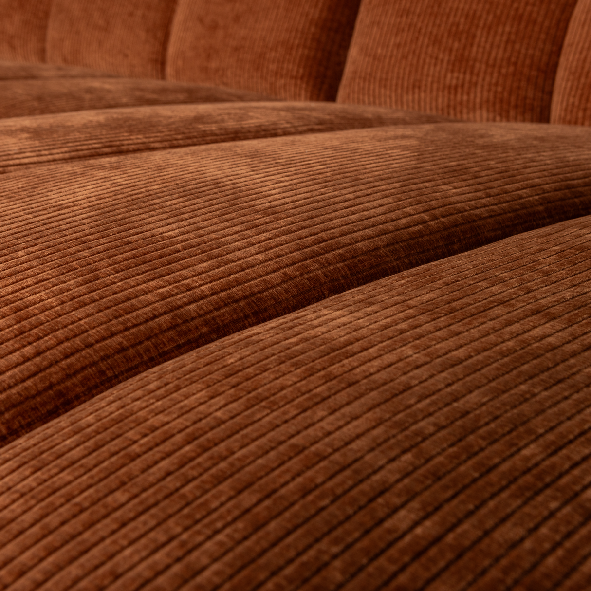 Mojo Chaise Longue Bank Rechts Ribstof Roestbruin