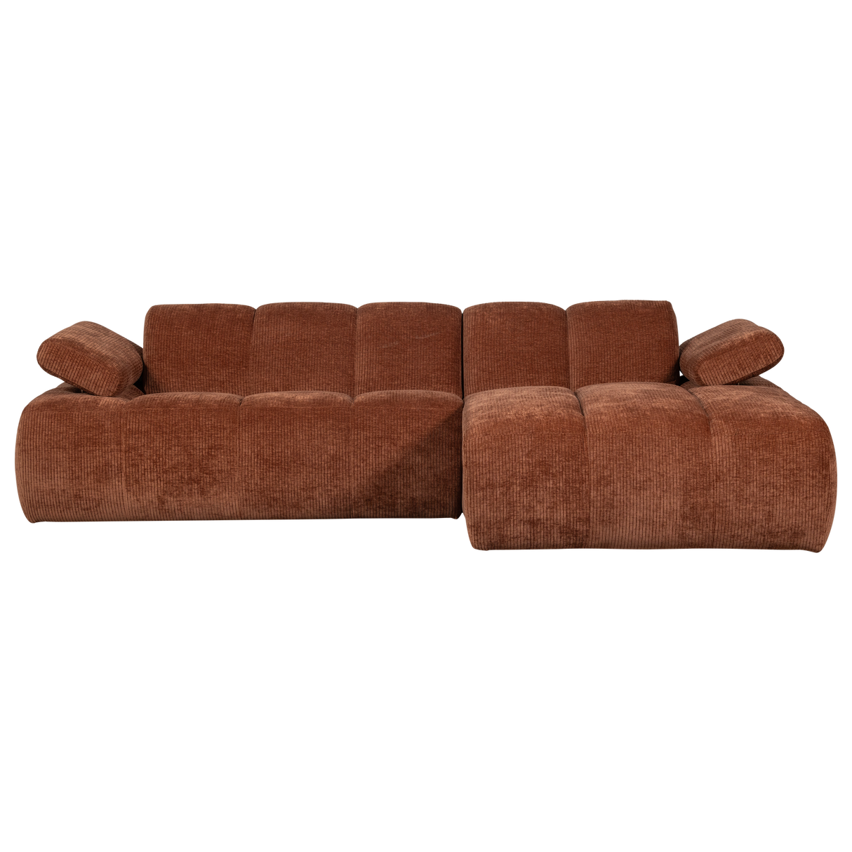 Mojo Chaise Longue Bank Rechts Ribstof Roestbruin