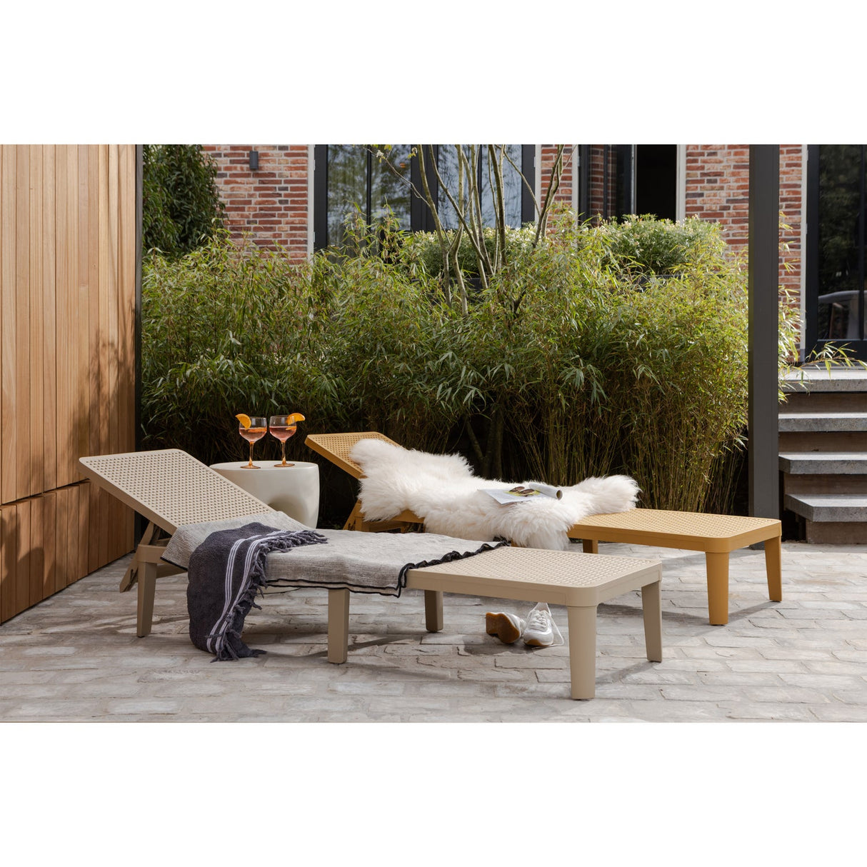 Jinte Ligbed Tuin Kunststof Geel
