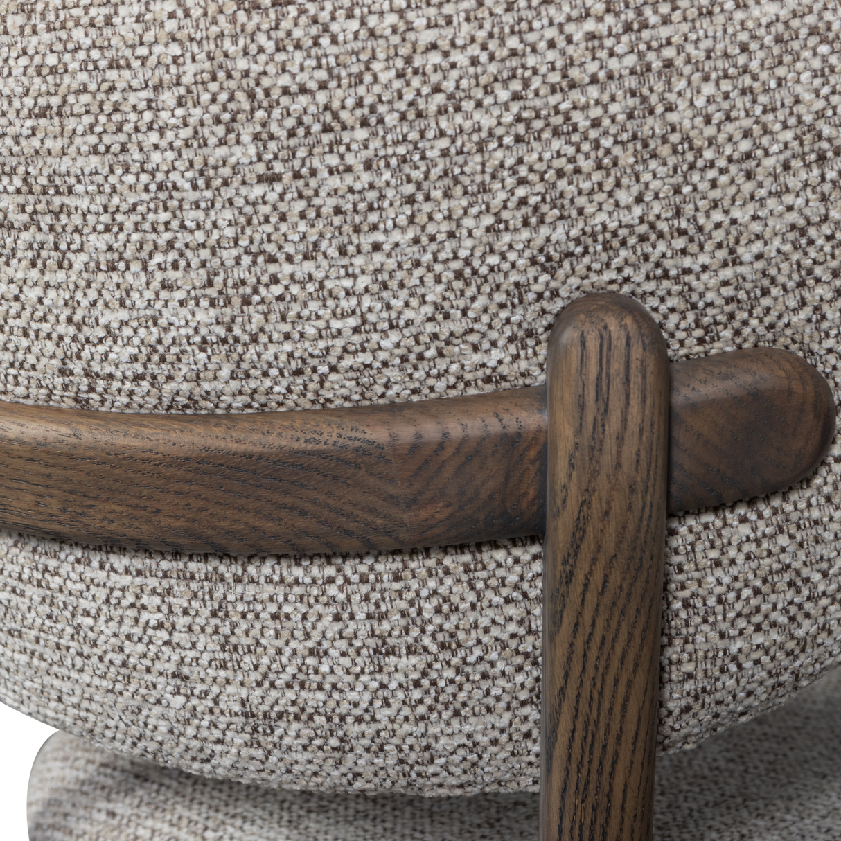 Udar Eetkamerstoel Naturel Met Houten Frame Donkerbruin