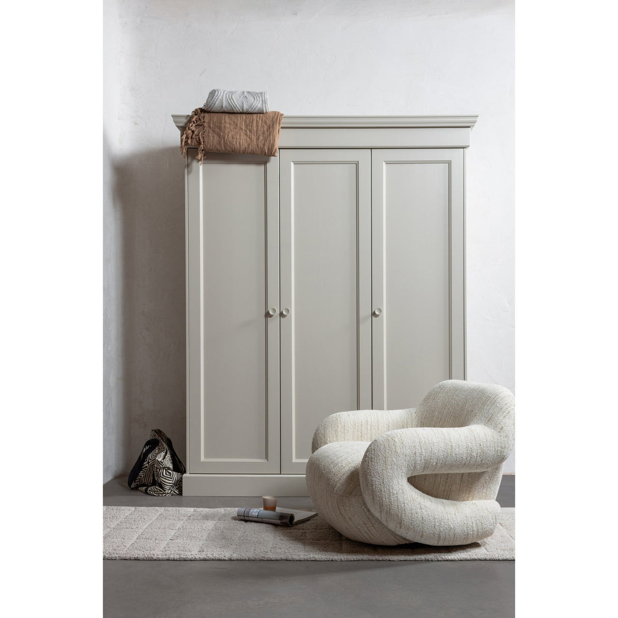 Folke Fauteuil Chenille Naturel Melange