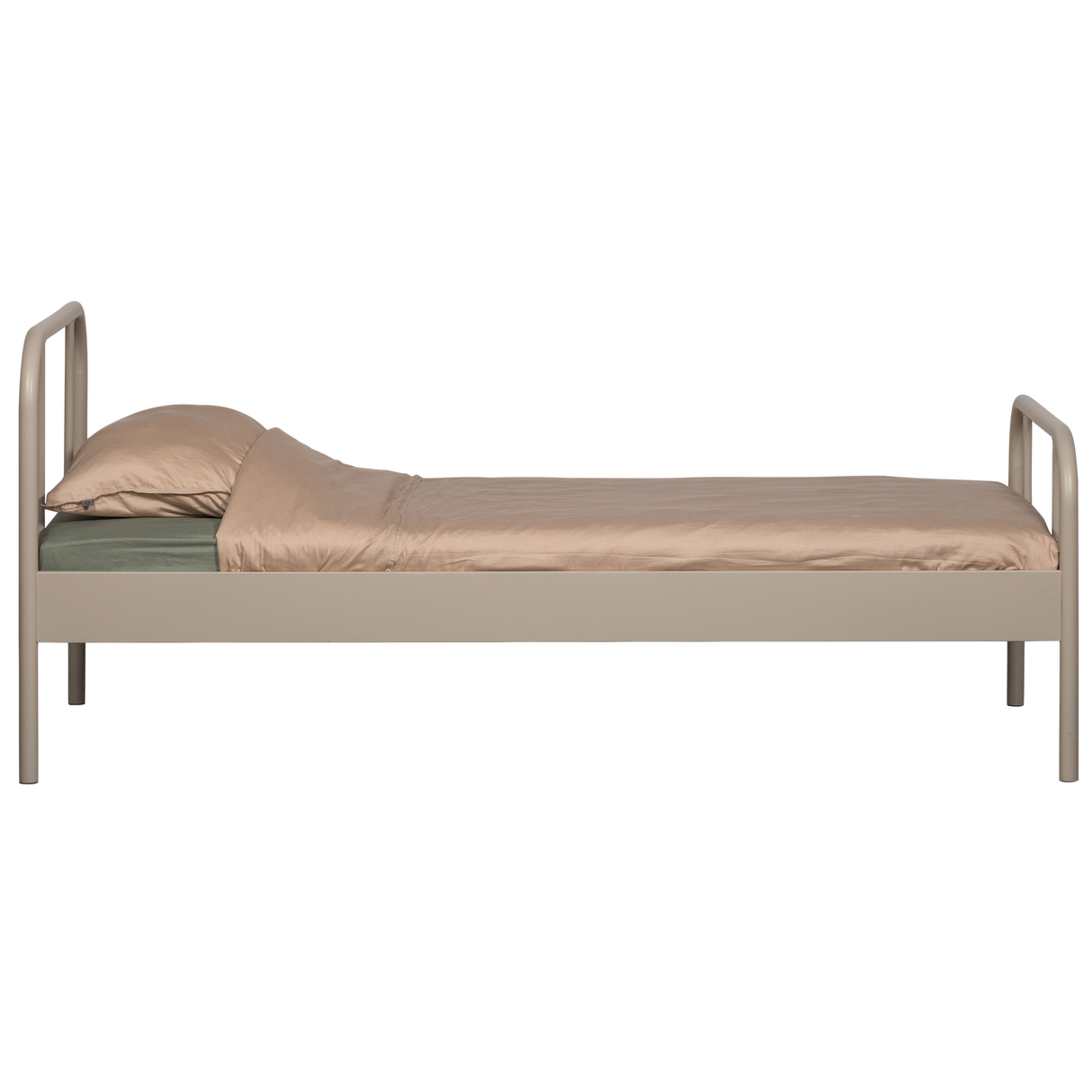 Mata 1 Persoons Bed Metaal Zand 90 X200 Cm