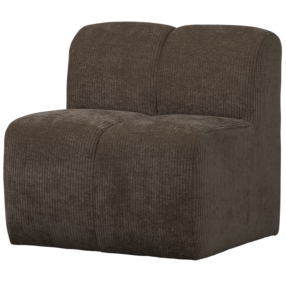 Mojo Eetbankje 84 Cm Met Rugleuning Ribstof Bruin