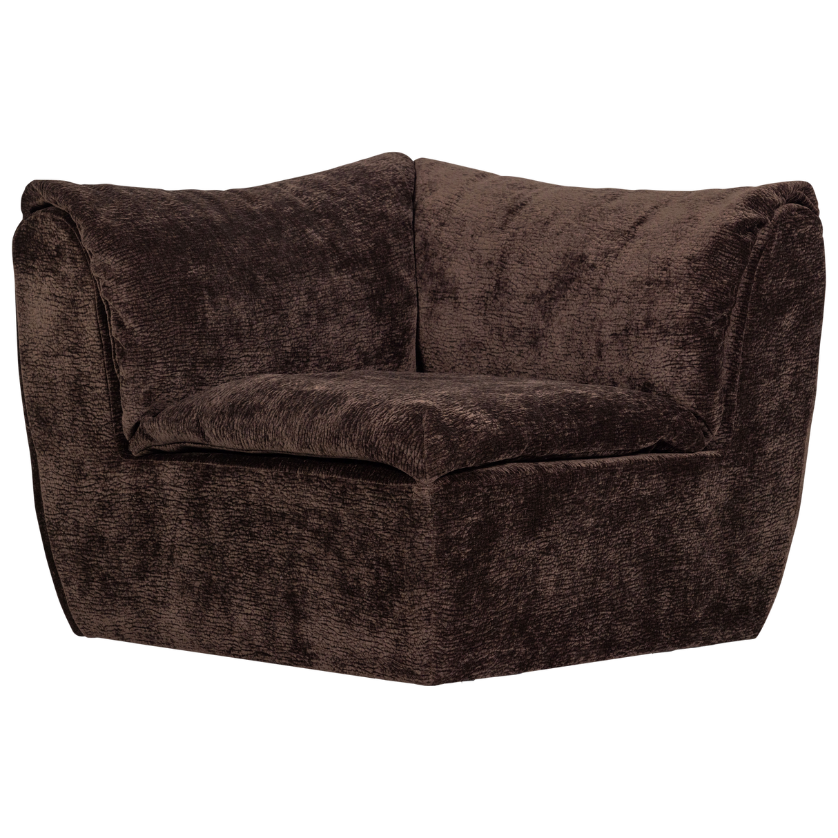Baggy Hoekelement 3 D Chenille Donkerbruin