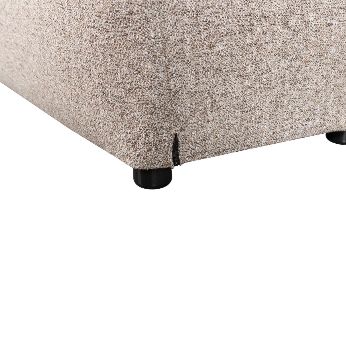 Baggy Hocker Geweven Stof Naturel Melange