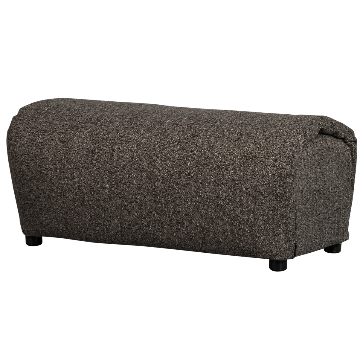 Baggy Hocker Geweven Stof Warmgrijs Melange