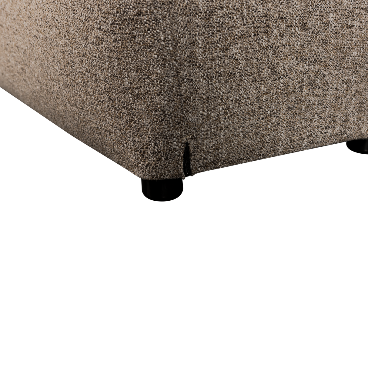 Baggy Hocker Geweven Stof Warmgrijs Melange